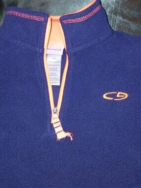 Champion Boys Fleece Quarter-Zip Pullover Navy Orange M (8-10)